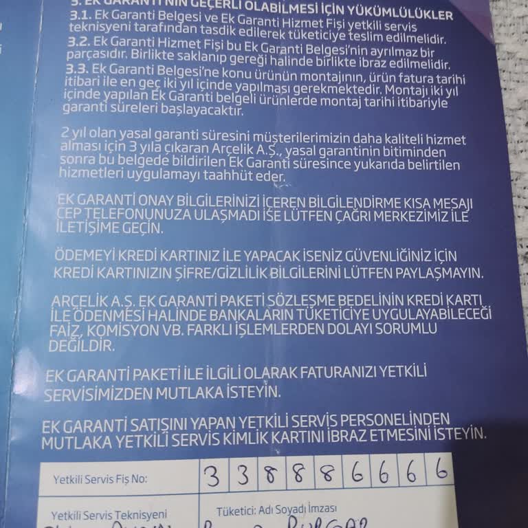 Arçelik Değişim Talep Ediyorum