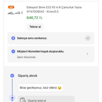 Hepsiburada'dan Satın Aldığım Ürün Elime Ulaşmadı