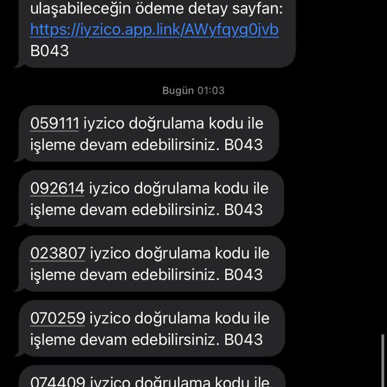 Sürekli İyzico'dan Doğrulama Kodu Geliyor - Şikayetvar