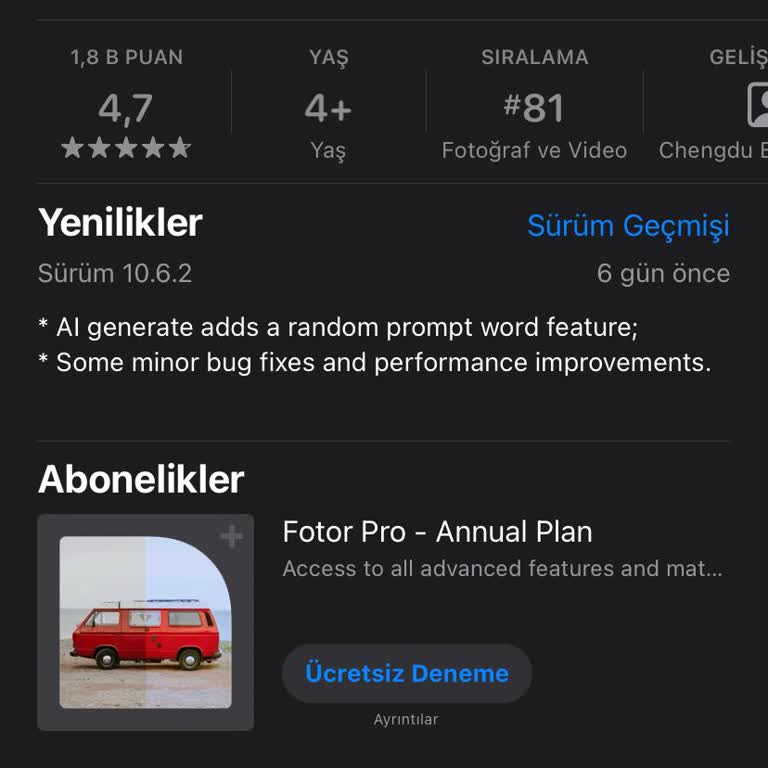 Fotor Ücretsiz Üyeliği İptal Edemiyorum