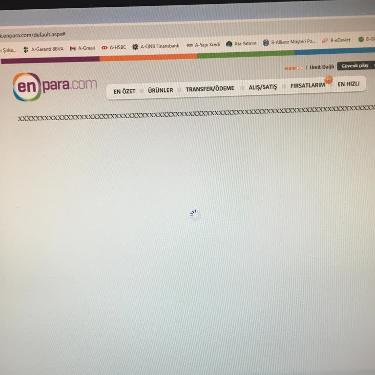 Enpara İnternet Bankacılığına Girdikten Sonra Xxxxx Gösteren Sayfa Açılıyor