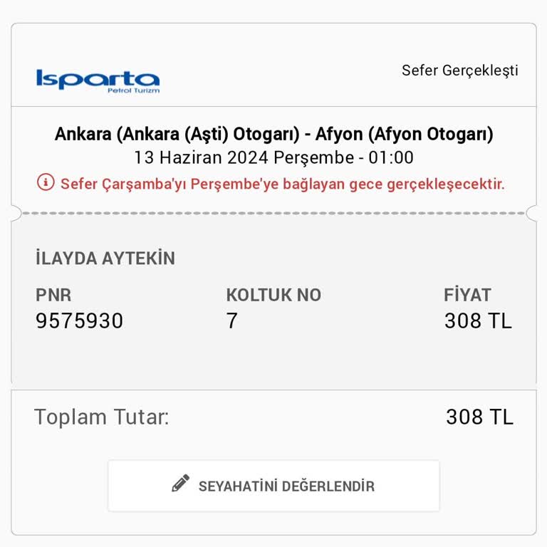 Isparta Petrol Turizm Hakkında Şikayetim Var