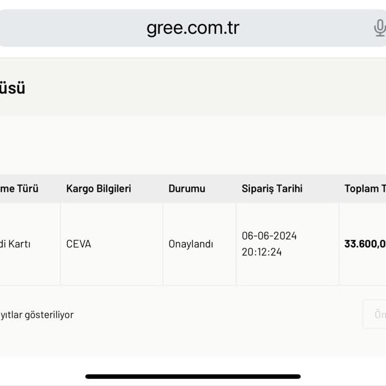 Gree Klima Geç Ürün Gönderimi