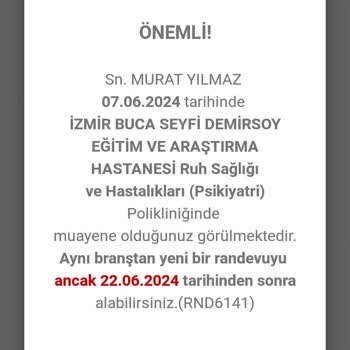 Sağlık Bakanlığı Gerçeği Yansıtmayan Nedenle 14 Gün Randevu Alamıyorum.