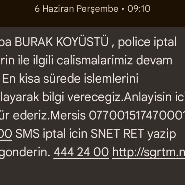 Sigortam.net Poliçe İptal Etme Mağduriyeti