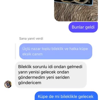 Yeşim Yılmaz Takı Eksik Ürün Ve İade Sorunu