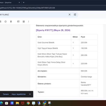 Yeşim Yılmaz Takı Eksik Ürün Ve İade Sorunu