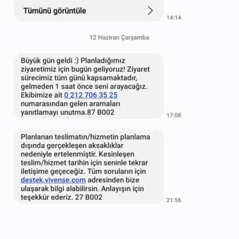 Vivense Mobilya Teslimat Ve İlgisiz Müşteri Hizmetleri Şikayeti