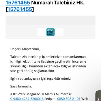 A101 İade Yapılmıyor, Çözümde Sunulmuyor