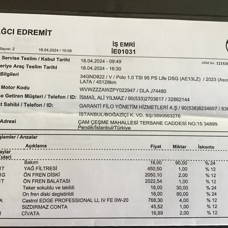 Volkswagen Fren Sistemi Sorunu