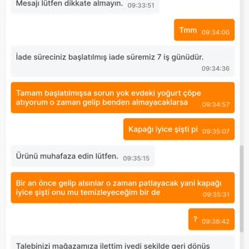 Migros Hemen Açılmış Yoğurt Gönderip İade İçin Aramıyor.