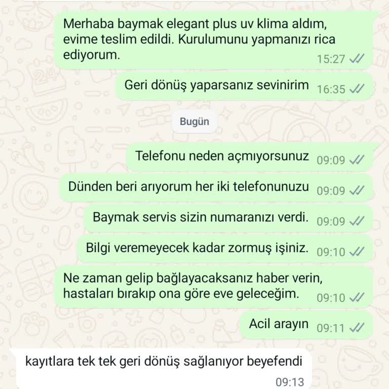 Baymak Elegant Plus Uv12000 Servis Montaj Sorunu