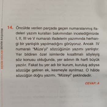 Benim Hocam Yayınevi Kitaptaki Soruların Yerleri Hatalı