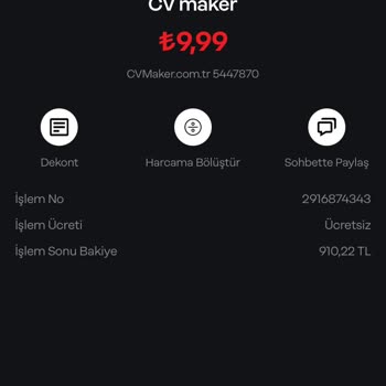 Cvmaker.com.tr Yanlış Ücretlendirme Ve Üyelik Sorunu