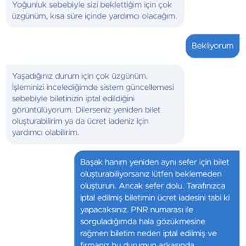 Obilet Habersiz Biletimi İptal Etti