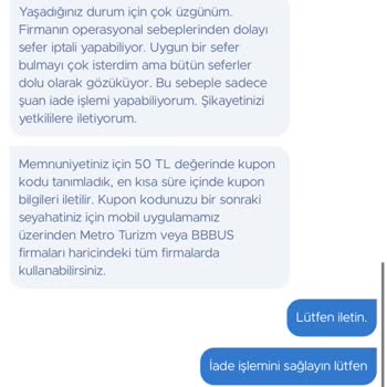 Obilet Habersiz Biletimi İptal Etti