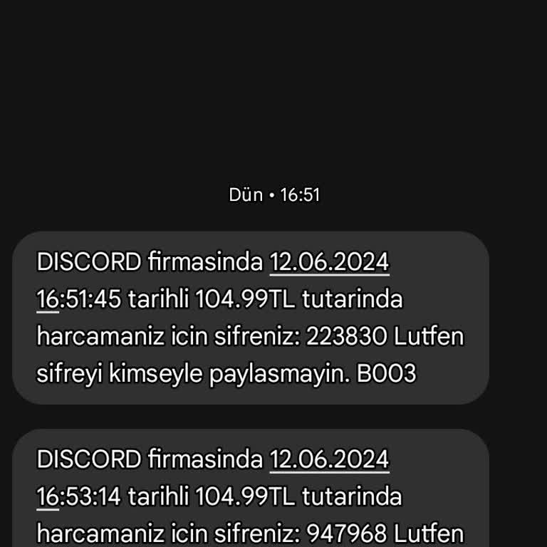 Bilgim Dışı İninal Dan Gelen Discort Mesajı.