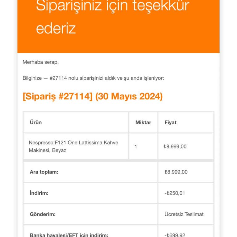 Evim Uygun Gelmeyen Sipariş Ve İade Edilmeyen Ücret