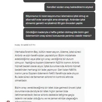 Airbnb İptal Sonrası Ödemeyi Geri Yapmıyor.