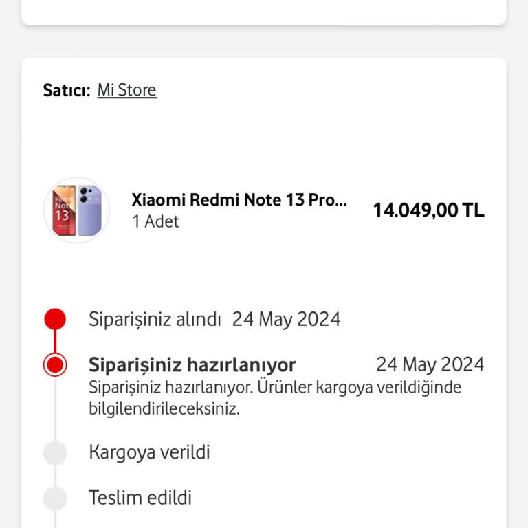 Vodafone Şikayetim Mayıstan İtibaren Ulaşmayan Ürünü İptal Etmiyor