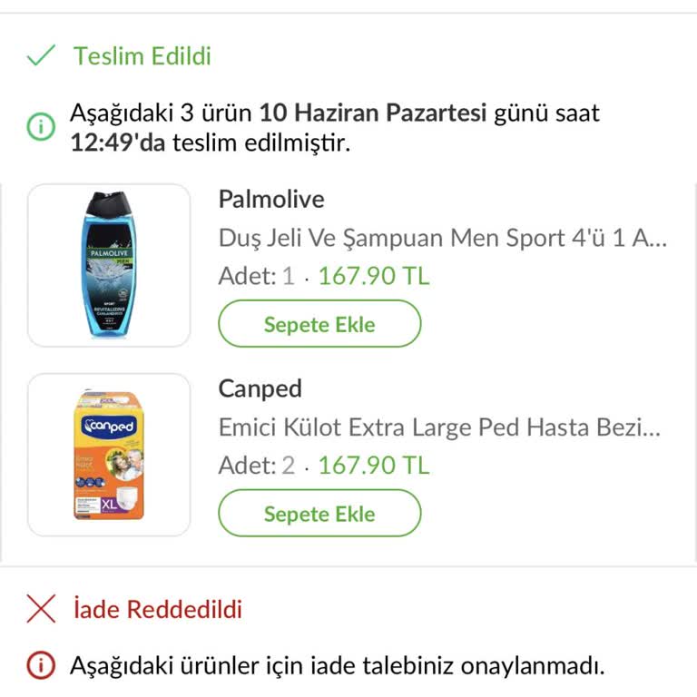 Trendyol Market Uygulaması Eksik Ürün Getirdi.