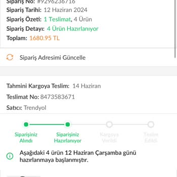 Trendyolmilla Ürünlerimi 2 Gündür Kargoya Vermiyor