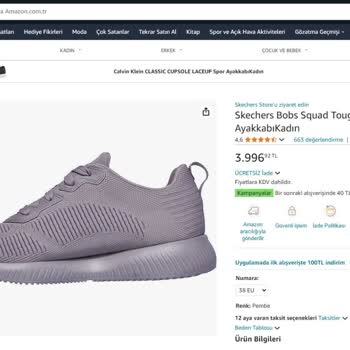 Skechers Amazon.com Satışı Ürün Gönderilmemesi