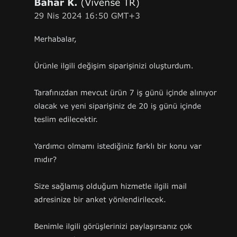 Vivense İade. Müşteri Hizmetleri İlgisizliği