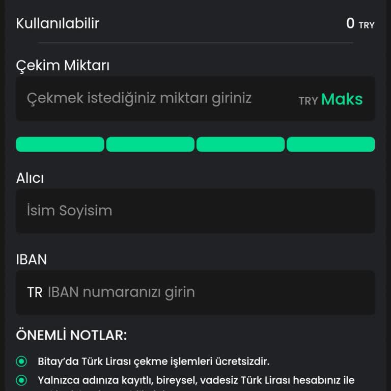 Bitay Tl Çekim İşlemi Gerçekleşmiyor.