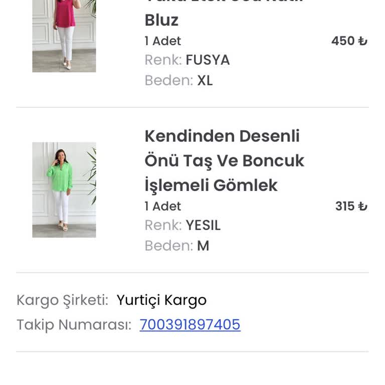 Yağmur Butik İlknur B**** Sipariş