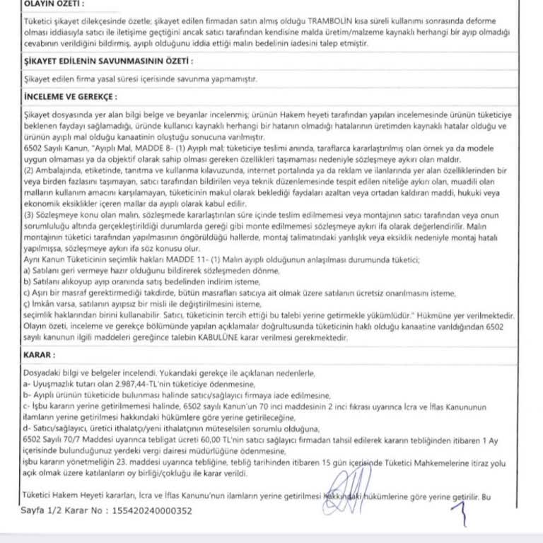 As Spor (İstanbul) Ayıplı Ürün Sattılar.