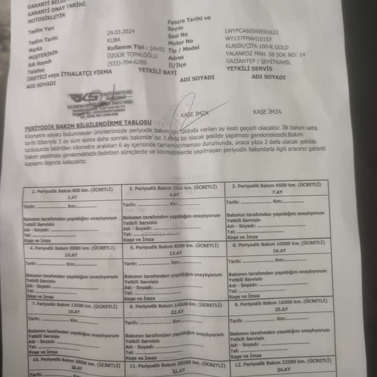 Kuba Motor Kuba M**** Şikayet Servis İlgilenmiyor