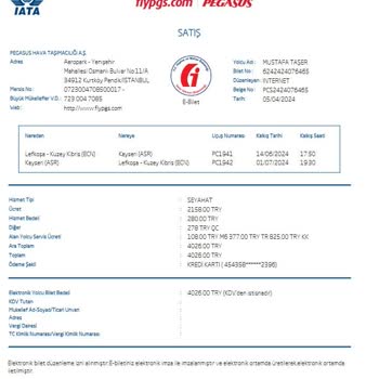 Pegasus Firması Uçuş Bilgilerimi Değiştirmiş