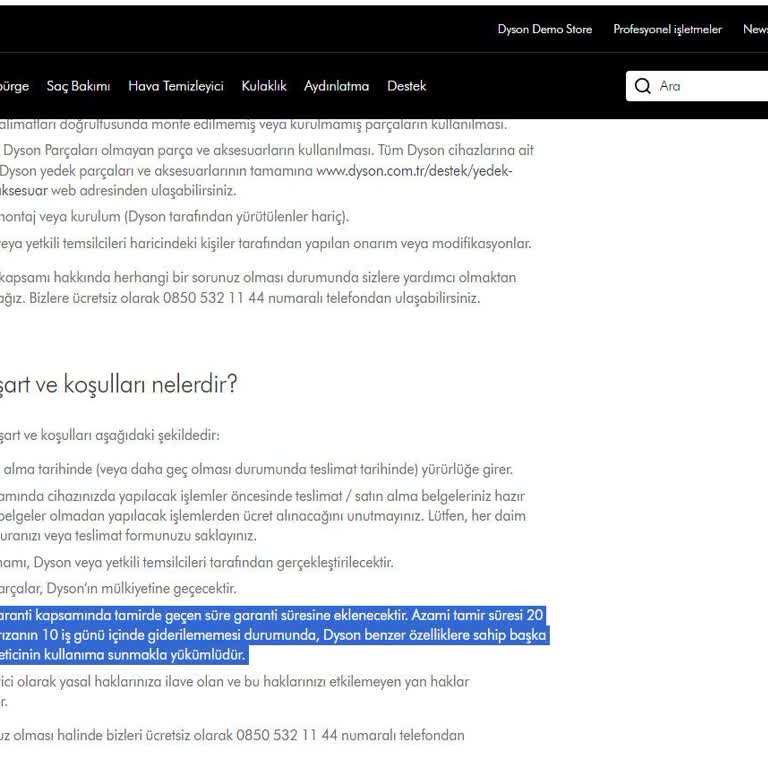 Dyson V12 Elektrik Süpürgesi Tamiri/Değişimi