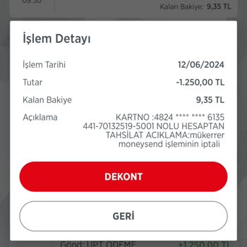 Ziraat Bankası Mükerrer Moneysend İşleminin İptali