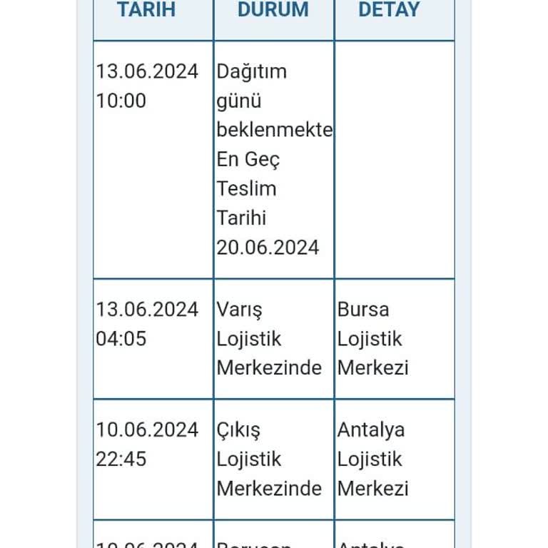 Borusan Lojistik Dağıtıma Çıkmaya Niyeti Olmayan Kargo.