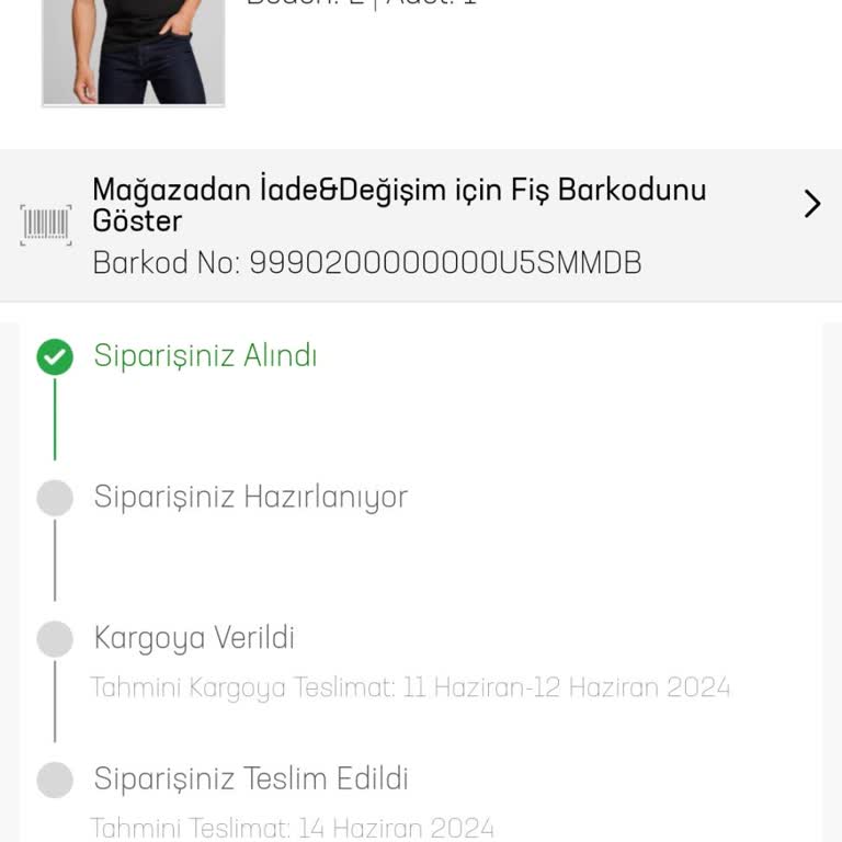 In Street Ürünün Kargoya Verilmemesi