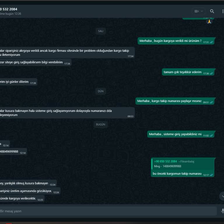 Fileambalaj.com 11 Günde Kargoya Verilmeyen Sipariş