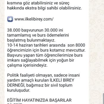 Finans Kuruluşları Adıyla Dolandırıcılık İlkeli Birey Derneği Burs Başvuru