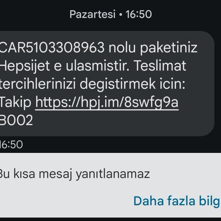 hepsiJET Kargo Teslim Edememe