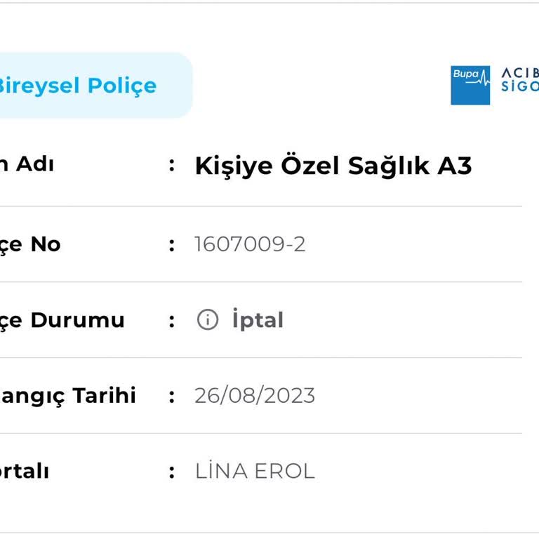 Bupa Acıbadem Sigorta Ne Uygulama Ne De Telefondan Geri Dönüş Alamıyorum
