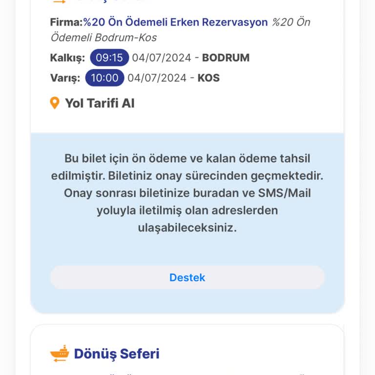 Feribotlines Feribot Biletimin Oluşturulmaması Nedeniyle Mağduriyet Yaşıyorum