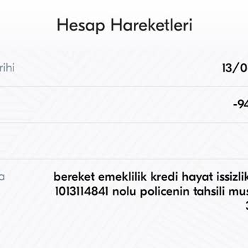 Bereket Sigorta Bereket Emeklilik Kredi Hayat Ücreti