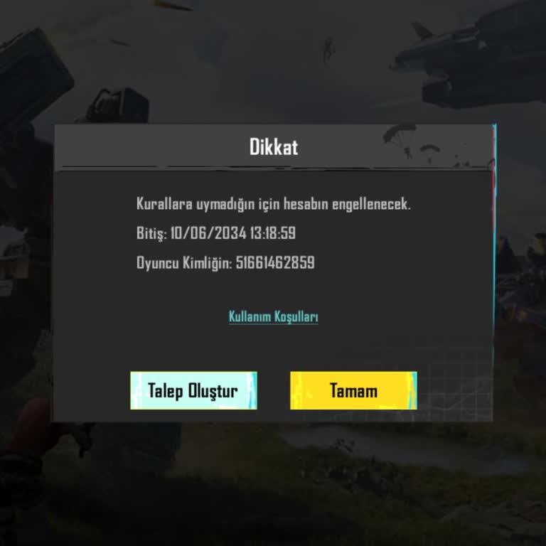 PUBG (Pubgmobile.com) Haksız Yere 10 Yıl Hesap Banı