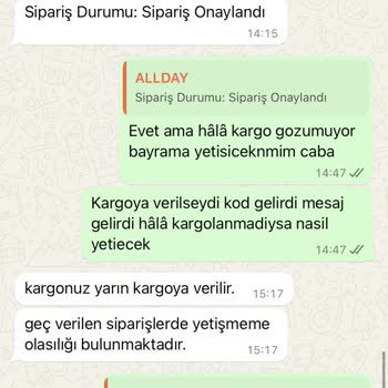 Allday (allday.com.tr) Müşteri Hizmetleri Ve Kargo Sürecinde Yaşanan Sorunlar