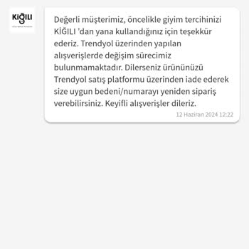 Kiğılı Giyim Ürünüm Eksik Gönderildi. Tedarik Edilsin