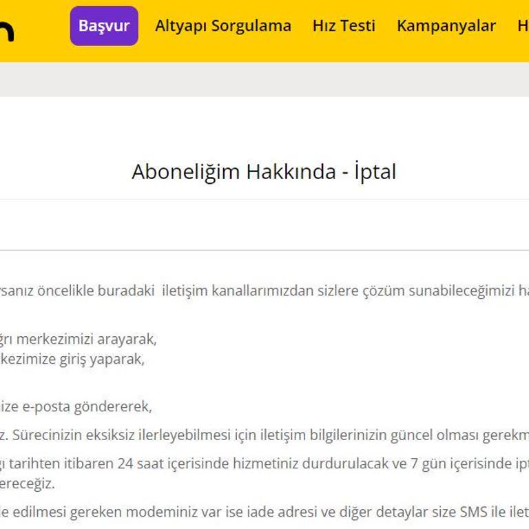 Millenicom İnternet İptali İçin Görüşme Sağlanamıyor.