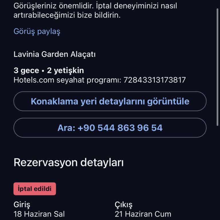 Hotels.com Haber Vermeden Rezervasyon İptali