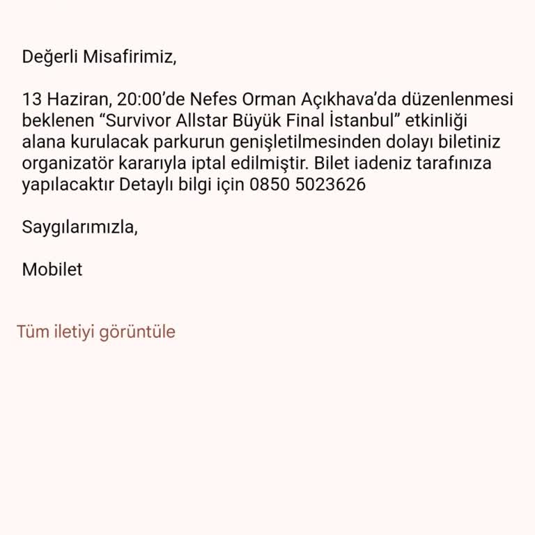 Mobilet Survivor Final Biletimiz Haksız Yere İptal Edildi!