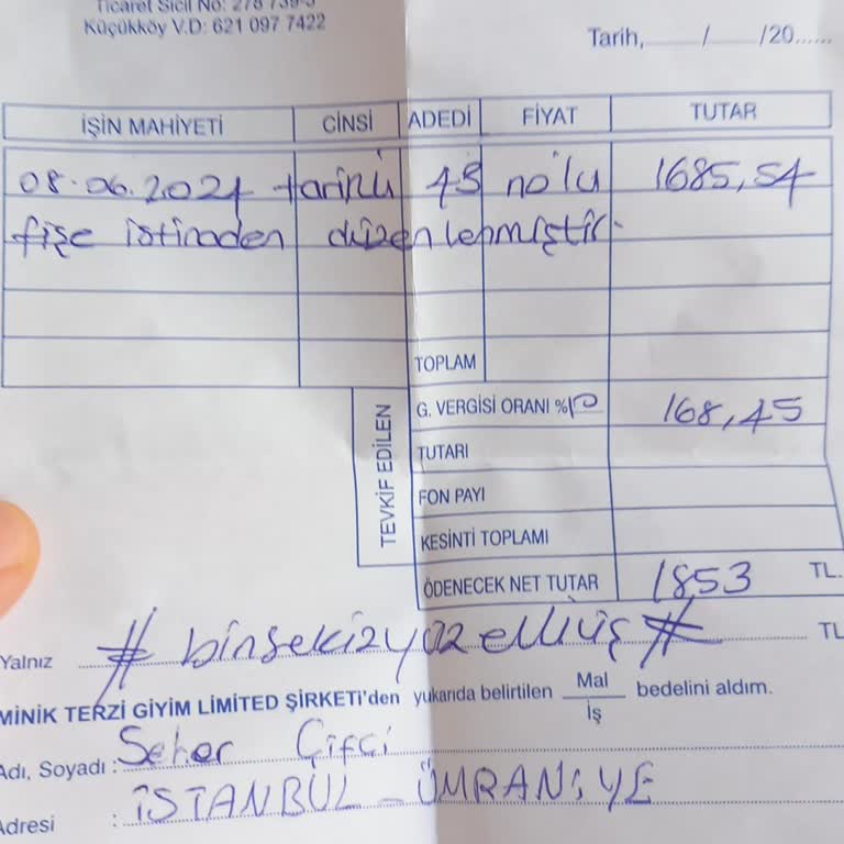 Minik Terzi Paramı Geri İade Etmiyor